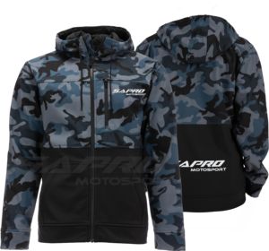 Veste de moto imperméable et coupe-vent Sapro Motosport Warm-Up Thermal Softshell à capuche respirante de style urbain - Product Image 1