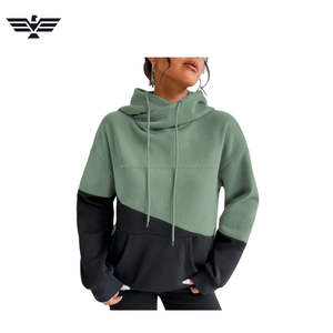 Sudadera Holgada Informal para Mujer, Otoño Invierno, Extra Gruesa, con Capucha y Logotipo Frontal, Combinación de Colores - Product Image 4