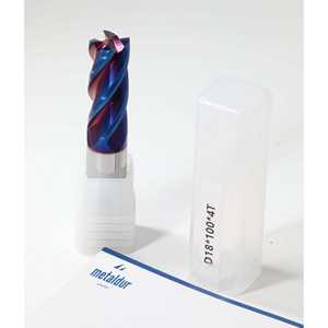METALDUR 18*100 4-Flute Nano Coated <b>Milling</b> <b>Cutter</b> Flat Blue 65HRC 65HRC Hardness 65HRC Tool Steel - Product Image 1