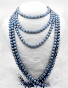 Cuentas Redondas de Angelita Natural de 8mm de Primera Calidad, Más Vendidas, para Meditación y Joyería de Moda - Product Image 5