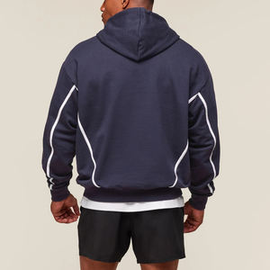 Venta al por mayor de sudaderas con capucha gruesas y pesadas para hombre con hombros descubiertos 500GSM Oversized Custom Printed 100% Cotton Winter Hip Hop Basics - Product Image 5