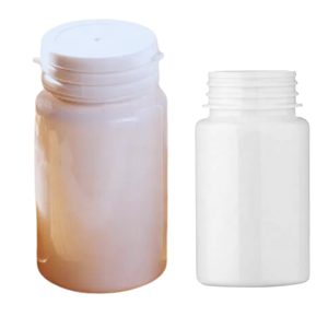 Botella de Medicina de plástico PET de 150cc y 250cc personalizada con tapa para embalaje de vitaminas y pastillas Fábrica de Vietnam - Product Image 1