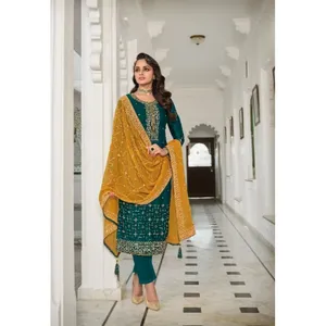 Neuankömmling Hochwertige Faux Georgette Stickerei Salwar Kameez mit Dupatta World Wide Exporter