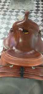 Marrón oscuro Tooled Cowboy Horse Leather Western Show Barrel Racing Horse Saddle Portable Horse Riding Saddle Listo para enviar - Product Image 5