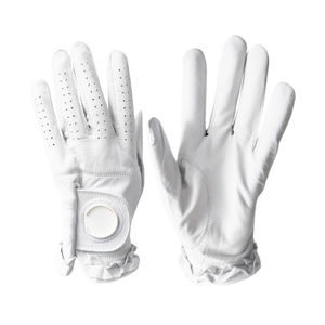 Gant de golf personnalisé pour femme en cuir de mouton pleine fleur Cabretta AAA, respirant, blanc nacré, léger, pour usage quotidien en extérieur, avec une excellente adhérence. - Product Image 1