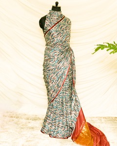 Sari de diseñador de estilo pesado de alta calidad Estilo indio y pakistaní Mujeres Étnicas y artículos de fiesta Sari de seda a buen precio - Product Image 1