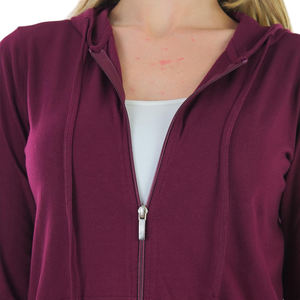 Sweat-shirts à capuche en molleton de coton pour femmes, fermeture éclair intégrale, avec poches, séchage rapide, respirants - Product Image 5