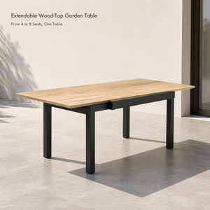 <span class=keywords><strong>Table</strong></span> de salle à manger extérieure moderne, durable et extensible, 80-160 cm, en alliage d'aluminium, pliable pour jardin et terrasse - Product Image 2