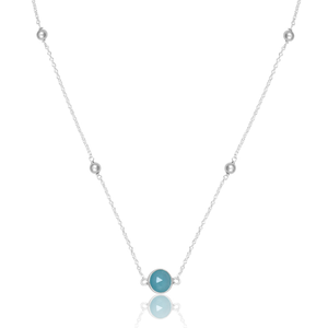 Meilleure vente de collier de chaîne de pierres précieuses en argent sterling Aqua Calcedony pour femmes-Fabricant de bijoux personnalisés - Product Image 1