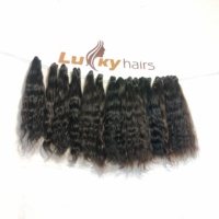Mèches de cheveux humains Remy non traités, alignées sur la cuticule, avec dentelle frontale, ondulées douces, double trame, cheveux indiens bruts de la meilleure qualité, ondulations profondes/lâches