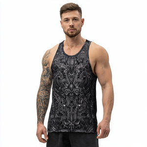 เสื้อกล้ามออกกำลังกายพิมพ์ลาย OEM สำหรับผู้ชาย นักเพาะกาย เสื้อกล้ามซับลิเมชั่น เสื้อออกกำลังกายผู้ชาย เสื้อซับลิเมชั่นสำหรับออกกำลังกาย - Product Image 3