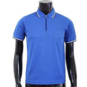 Polos de punto para hombre, Polo de manga corta con cremallera, ropa de hombre de talla grande 100% algodón, ropa informal de Color azul - Product Image 1
