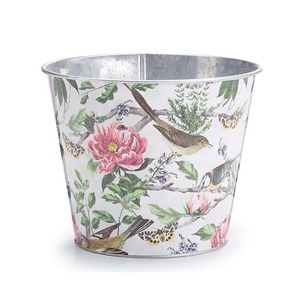 Jardinière ronde de couverture de pot d'étain de fleurs avec l'illustration abstraite de fleur dans le pot multicolore de couleur d'eau de mélamine de nuances multiples - Product Image 5