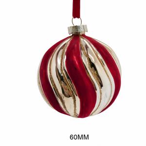 Ornements de Noël en verre rouge et blanc, classiques, soufflés à la main, décorations de sapin de Noël en couleur pleine, en provenance d'Italie - Product Image 4