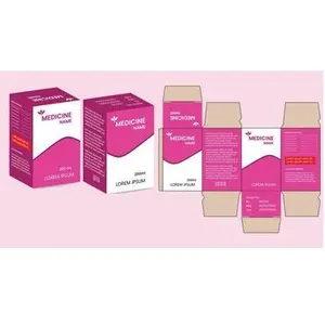 Packungsdesign Verpackungsvorlage für Medizin-Augenstrahlbox Verpackung gestanzte Vorlage Designbox Design Vektor