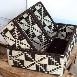 Cesto de algodón marrón personalizado de grado superior, caja organizadora de almacenamiento multiusos Rectangular, hecho en India - Product Image 1