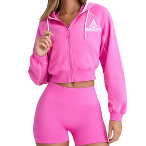 Venta caliente Mujeres Crop Top Hoodies Sudadera Mujer Manga larga Crop Top Pullover Hoodie Sweathirt Ropa informal - Product Image 1