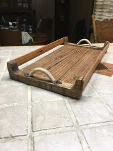 Plateau de service rectangulaire en bois Design SERVING Finition naturelle Taille standard pour la maison et le mariage Plateau de service fait à la main - Product Image 3