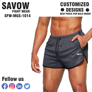 Short de gymnastique en coton mélangé pour homme, intérieur doux brossé avec cordon élastique à la taille et poches latérales, confortable pour un entraînement léger - Product Image 3