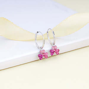 Pendientes de aro de trébol de plata para niños de 4 a 12 años Joyería elegante para niños - Product Image 6