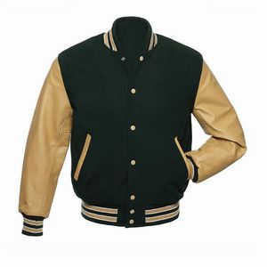 Leather Sleeves Varsity <b>Jackets</b> for Men Casual Wear Baseball <b>Jackets</b> Wool Made Winter <b>Jackets</b> OEM - Product Image 3