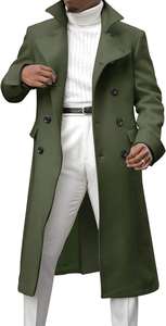 Abrigo Largo de Cuero Marrón Vintage para Hombre, Moda Clásica Atemporal, Ropa de Abrigo de Invierno - Product Image 3