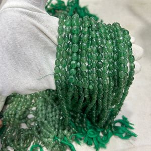 Natural <b>Green</b> Strawberry Quartz Gemstone <b>Beads</b>, 16 Inch, 7 Strand <b>Necklace</b>, Strawberry Quartz - Product Image 4