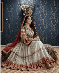 Elegant Traditional Afghani Women's Vintage Linen <b>Dress</b> Handcrafted Ethnic Apparel Special Occasions High Quality Cultural - Product Image 2