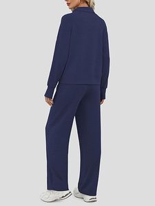Women's Casual Solid Sweat Suit Cozy Stretchy Regular Fit <b>Lounge</b> <b>Set</b> <b>Two</b> <b>Piece</b> - Product Image 5
