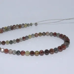 5 MM Natural Multi Color Diamond Faceted Round Beads Multi Color Diamond Beads