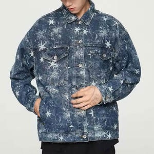Veste en jean personnalisée pour hommes coupe ajustée, tenue à la mode, look streetwear, veste en jean strass - Product Image 2