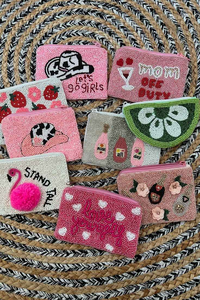 Monedero bordado para mujer, bolsa Bohemia hecha a mano, logotipo, cuentas de semillas, Mini cremallera, monedero bordado de corazón - Product Image 2