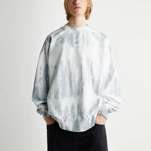 Sweats à capuche personnalisés oversize à épaules tombantes Tye Dye Sweats à capuche à col rond pour hommes d'automne Style blanc gris Tie Die Hoodies - Product Image 1