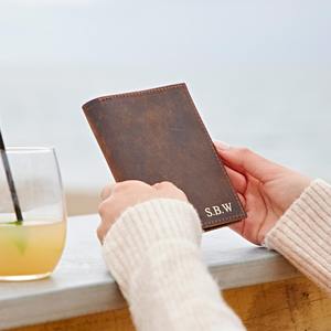 PTH-0075 de porte-passeport en cuir véritable bloquant la RFID avec logo personnalisé à la mode en gros - Product Image 2