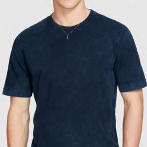 T-shirt lavé à l'acide pour hommes, vêtement doux durable, séchage rapide et confortable, t-shirt lavé à l'acide pour hommes, de différentes couleurs, vente en gros OEM - Product Image 3