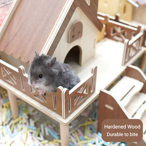 <span class=keywords><strong>Casa</strong></span> <span class=keywords><strong>para</strong></span> Hámster <span class=keywords><strong>de</strong></span> Madera Maciza Ecológica y Popular con Ensamblaje DIY - Product Image 3