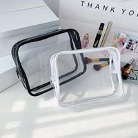Pochette cosmétique transparente en PVC personnalisée avec fermeture éclair, étanche, pour voyage et articles de toilette, logo personnalisé imprimé
