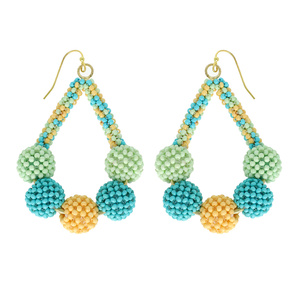 Pendientes delanteros de moda para mujer hechos a mano con 100 por ciento de cuentas de vidrio Accesorio ligero y elegante de calidad premium - Product Image 5