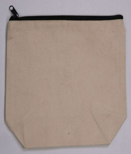 Bolsa de maquillaje de lona de algodón 100% ecológica de lujo, bolsa de lápiz cosmético de viaje pequeña con logotipo personalizado impreso, bolsa blanca de moda - Product Image 1