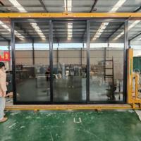 Fenêtres et portes coulissantes en aluminium à double vitrage teinté, résistantes aux ouragans, design moderne pour maison
