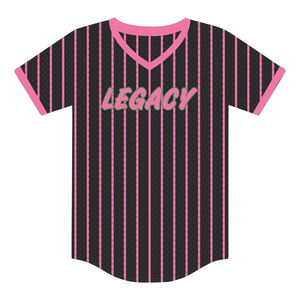 <b>Black</b> Legacy Pullover Baseball Jersey Greek Sorority Apparel Womens <b>Pink</b> <b>and</b> Green College Sisterhood Mesh T <b>Shirt</b> Greek Wear - Product Image 1