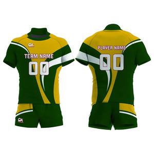 ชุดเครื่องแบบรักบี้ชุดเสื้อเจอร์ซีย์100% ผ้าโพลีเอสเตอร์แบบแห้งเร็วออกแบบได้ตามต้องการโลโก้และปักสไตล์รักบี้ - Product Image 5