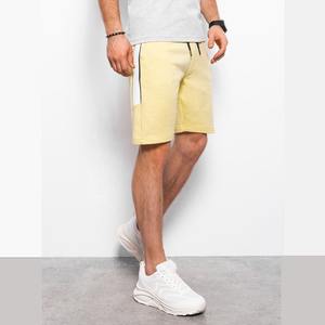 Pantalones cortos de chándal informales de verano 100% de algodón para hombre, pantalones cortos de gimnasio de estilo callejero con decoración de patrón y bolsillos cortos de lana - Product Image 2