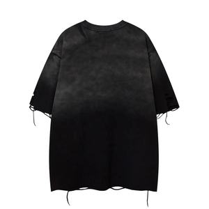 Camiseta con patrón bordado de cuello redondo y diseño degradado de moda para hombre de la mejor calidad, Camiseta holgada cómoda de algodón 100% informal para hombre - Product Image 2