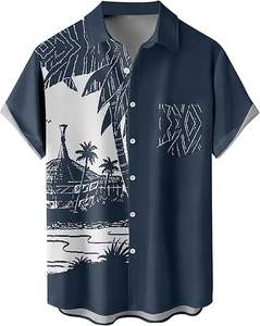 Custom Logo Summer Beach Hawaiian <b>Satin</b> Cotton Short Sleeve Button Down <b>Shirt</b> <b>for</b> <b>Men</b> <b>for</b> Work & Vacation - Product Image 1