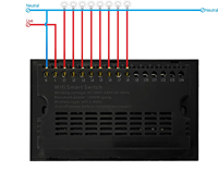 Interruptor de Luz Táctil Inteligente WiFi/Zigbee UEMON para Automatización del Hogar, 8 Canales, Plástico, para Garaje y Hotel