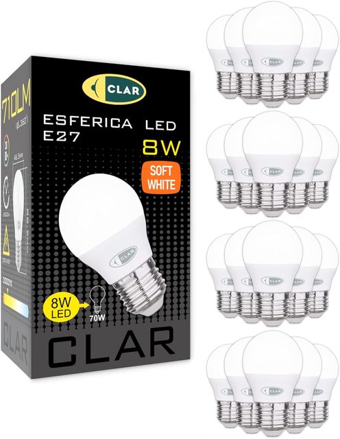 CLAR E27 LED Bulb 8W/6W Small Size Aluminum Equivalent to 60W-70W Energy Saving Residential Lighting