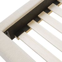 Cadre de lit réglable en bois massif acajou crème Belfort, panneau en contreplaqué, couleur personnalisée, tissu, design moderne, pour chambre à coucher