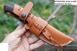 Premium Cowhide Leather Waterproof Durable Hunting <b>Knife</b> <b>Sheath</b> OEM Size Logo Available Fixed Blade Holster Manufacturer Direct - Product Image 4