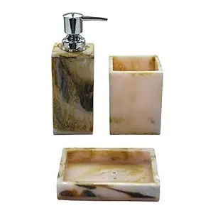 Juego de baño de poliresina Vintage de 4 piezas, forma rectangular ecológica, HF CRAFTS, accesorios de baño, baño de apartamento esculpido - Product Image 4